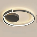 Modern LED Ceiling Light Fixture Acrylic Circular Design White Black — Image 9