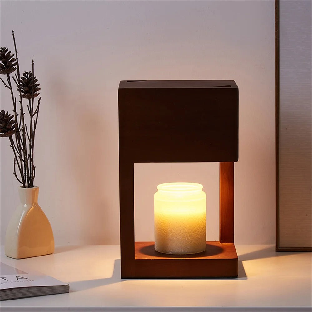 Wooden Candle Warmer Lamp Modern Minimalist Aromatherapy Light Home Decor — Image 2