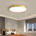 Modern LED Ceiling Light Fixture - Round, Flush Mount, Gold/Black/White — Main Image