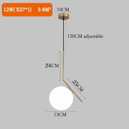 Contemporary Geometric Pendant Light Fixture - Gold & Black - Adjustable - 12W E27 — Image 21