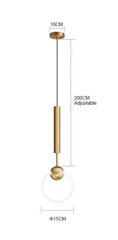 Contemporary LED Pendant Light Fixture Adjustable Hanging Ceiling Lamp Gold Metal — Image 9