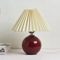 Ceramic Table Lamp with Pleated Fabric Shade, Pink, Modern Home Decor — Image 11