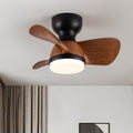 Modern Ceiling Fan with LED Light, Remote Control, Reversible Blades, Wood Finish, 54cm — Main Image