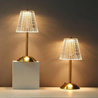 Elegant Gold Table Lamp with Glass Shade - Vintage Style, Metal Base, 15-inch — Image 10
