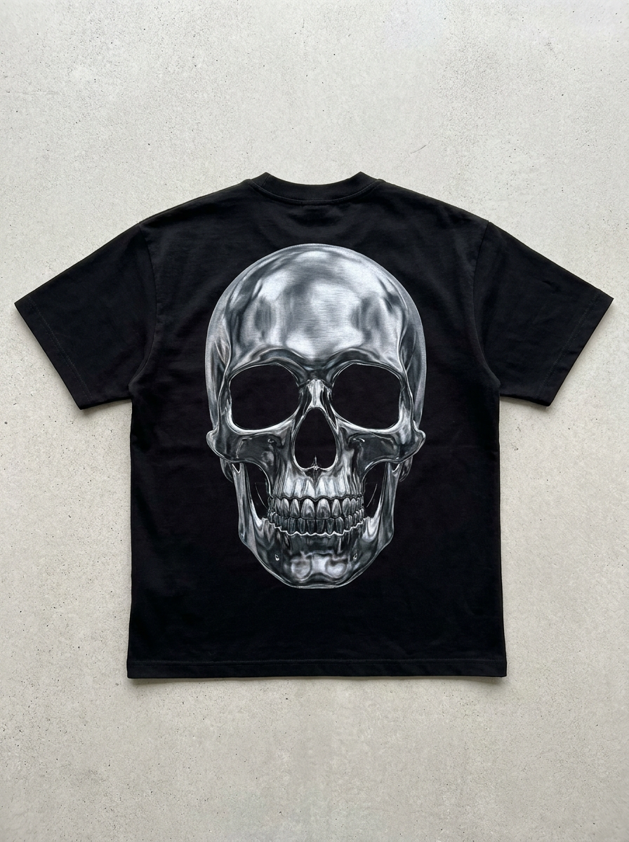 Chrome Skull Oversized T-Shirt - Back view