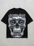 Chrome Skull Oversized T-Shirt - Front view