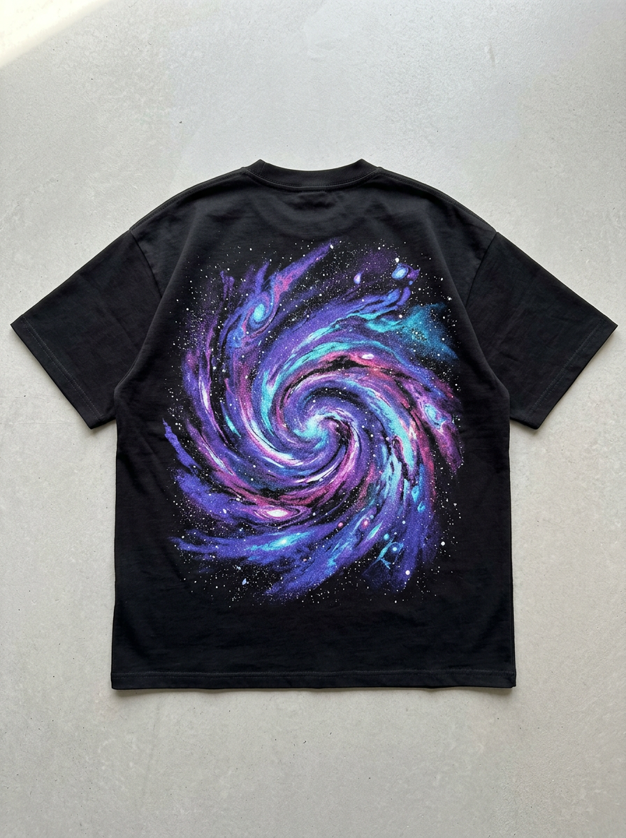 Cosmic Drift Oversized T-Shirt - Back view