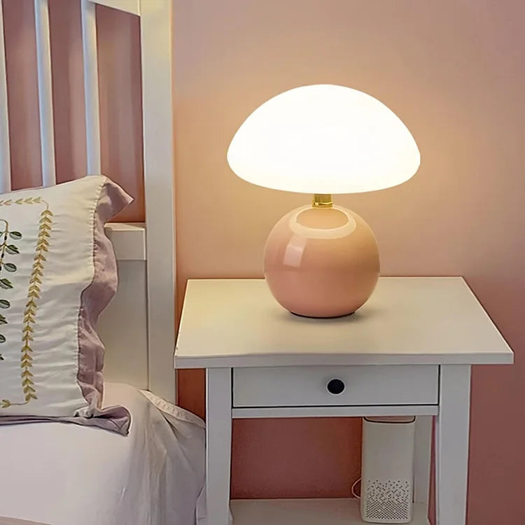 Modern Ceramic Table Lamp Mushroom Shape Ambient Lighting for Bedroom Living Room Decor — Image 14