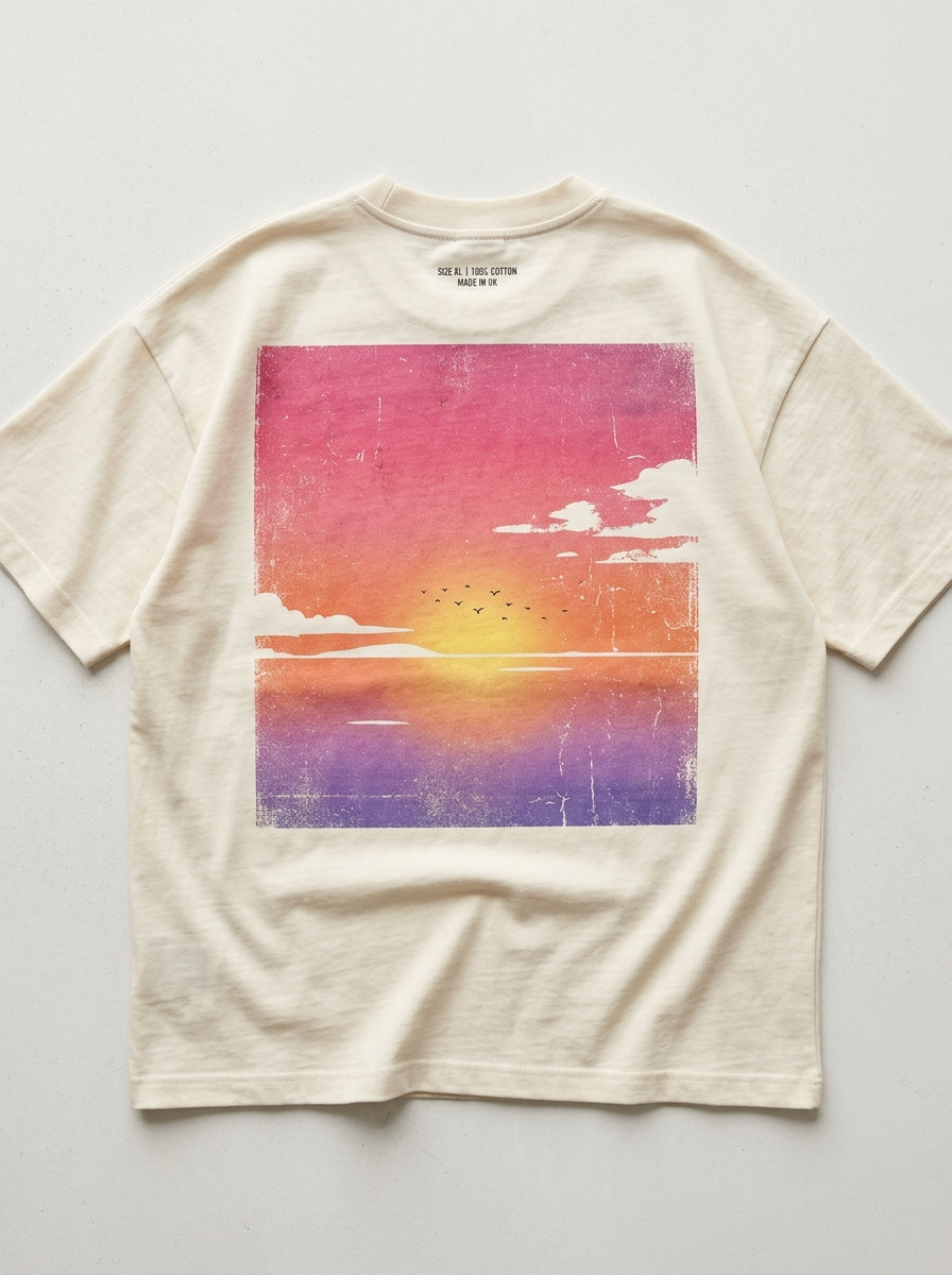 Faded Sunset Oversized T-Shirt - Back view