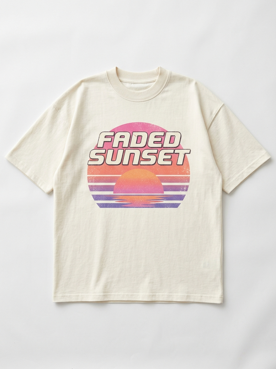 Faded Sunset Oversized T-Shirt - Front view