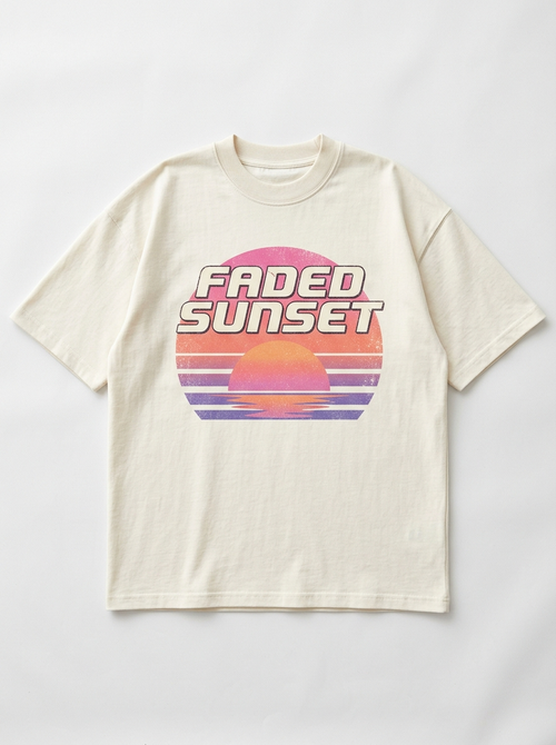 Faded Sunset Oversized T-Shirt - Front view