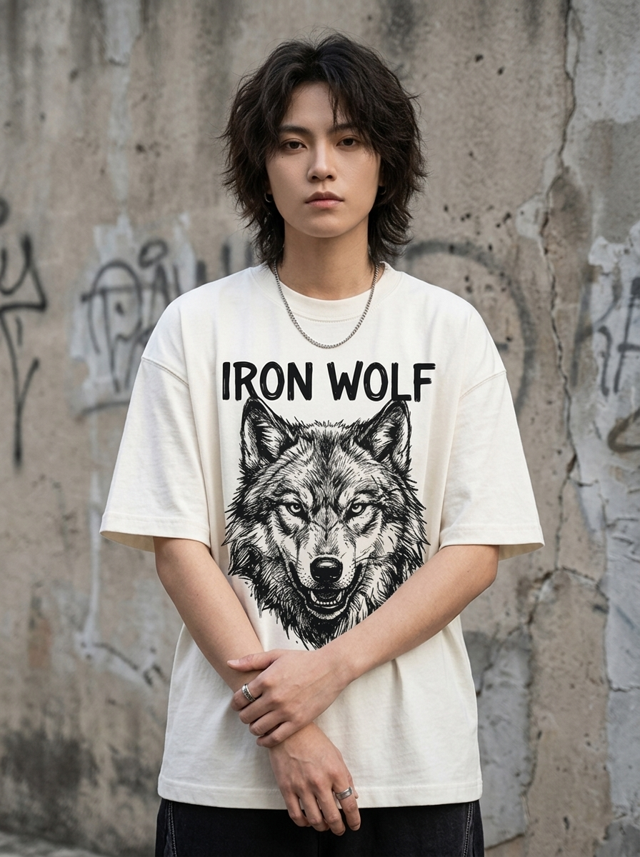 Iron Wolf Oversized T-Shirt - Worn