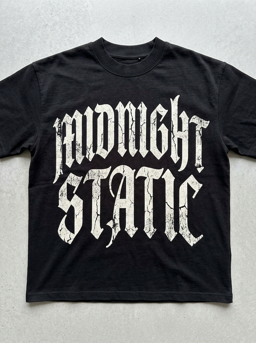 Midnight Static Oversized T-Shirt - Front view