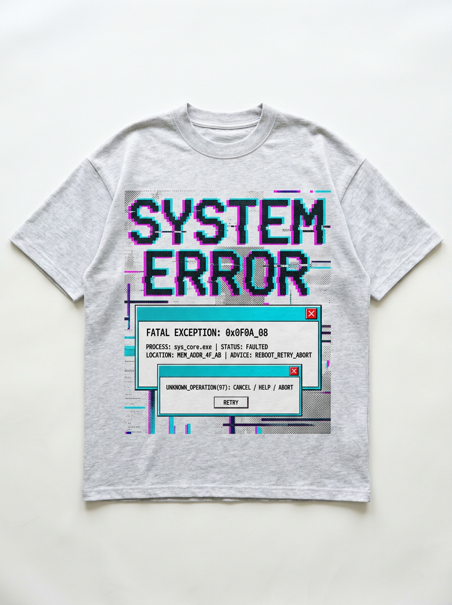 System Error Oversized T-Shirt - Front view