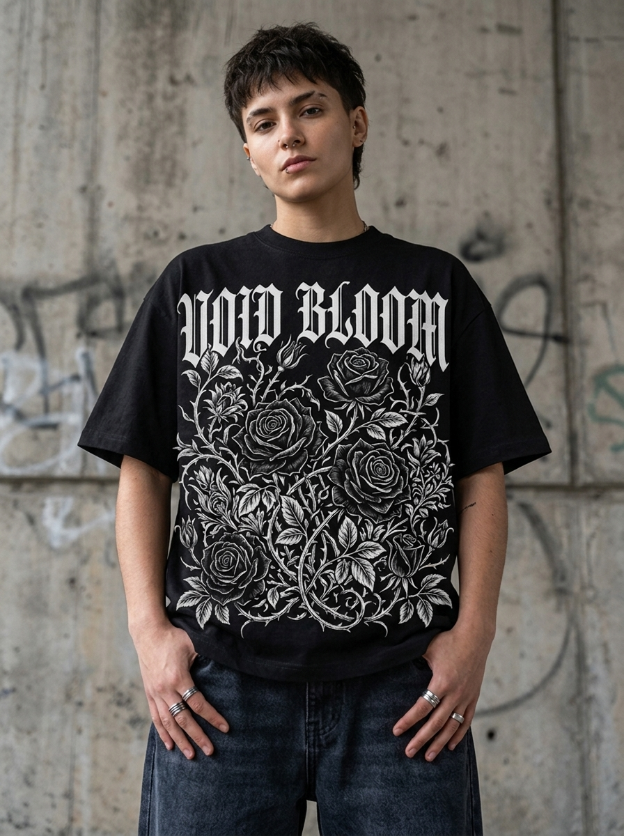 Void Bloom Oversized T-Shirt - Worn